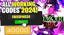 *NEW* ALL WORKING CODES FOR GRIMOIRES ERA IN 2024! ROBLOX GRIMOIRES ERA CODES
