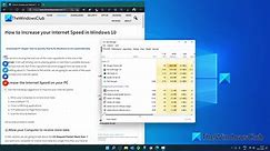 How to Increase your Internet Speed in Windows 11/10