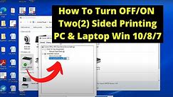 How To Change or Disable 2 Side Default Printing Option on Windows 10/8 & Laptop/PC