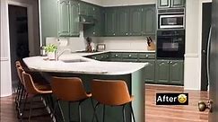 Check out this before and after! Home Grove Designs ordered a custom color in One Hour Enamel and painted the entire kitchen herself! “Anyone can paint their kitchen cabinets and have great results!! I’m here to show you exactly how I did it!” - follow @homegrovedesigns for updates on how to! | Wise Owl Paint