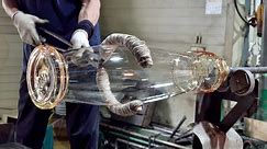 How to Make Large Glass Bottle. Amazing Korean glass factory producing 24 hours a day