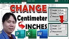 How to Change Unit of Measurement in Ms Word, Publisher & Excel | Change centimeter to inches
