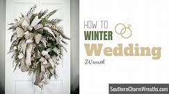 DIY Winter Wedding Wreath Champagne Gold and White