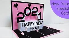 Happy new year card 2021 | how to make new year greeting card | new year card making handmade easy