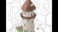 How to draw a medieval tower
