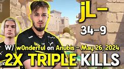 jL 34-9 3.78KD w/ w0nderful SUPER MATCH on Anubis | 2x Triple Kills | FACEIT RANKED | May 26, 2024
