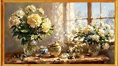 Sunlit Blossoms | Vintage Flower Screensaver | Vintage Floral TV Background | Frame TV Art | 2Hrs 4K