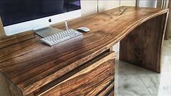 How to make a table. Live edge modern epoxy desk.