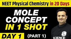 UMEED - Mole Concept in 1 Shot (Part 1) | Physical Chemistry in 20 Days | NEET Crash Course