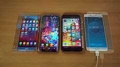 Samsung Galaxy Note FE vs S8 Plus vs iPhone 7 Plus - Battery Drain Test!-XgPaV3AYlQc