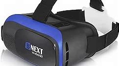 Bnext VR Headset Compatible with iPhone & Android Phone - VR Headset for Phone - Universal Virtual Reality Goggles for Kids and Adults - Cell Phone VR Headsets - VR Headset for iPhone (Blue)