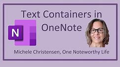 Text Containers in OneNote | OneNote for Windows 10 | OneNote 2016