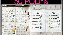 Sight Word Poems Kindergarten: Set #1 | IRLA 1G