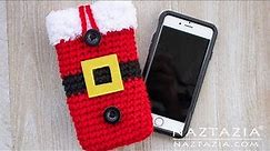 HOW to CROCHET SANTA CLAUS CELL PHONE CASE - Christmas DIY by Naztazia