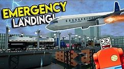 LEGO AIRPLANE MAKES EMERGENCY CRASH LANDING! - Brick Rigs Gameplay Challenge - Crash Challenge