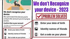 How to fix we don't recognize your device Facebook problem | facebook device not recognize fix 2023