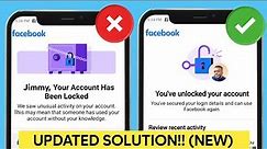 How to Unlock Facebook Account (NEW UPDATE) | Your Account has been Locked Facebook Learn More 2023