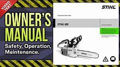 Owner's Manual: STIHL 009 Chainsaw