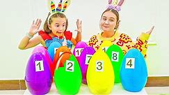 Giant Easter Egg Surprise Challenge by Ruby and Bonnie