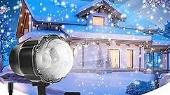Christmas Snowfall Projector Light, Yokgrass LED Snow Projector Outdoor Holiday Lights IP65 Waterproof with Remote Control Dynamic Falling Snow Effect for Garden, Party, Halloween Landscape Decoration