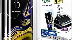 Galaxy Note 9 Screen Protector, [Dome Glass] Full 3D Curved Edge Tempered Glass Shield [Liquid Dispersion Tech] Easy Install Kit by Whitestone for Samsung Galaxy Note 9 (2018) - 2 Pack
