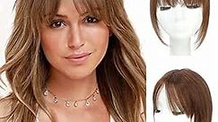 Fine Plus Hair Toppers for Women Real Human Hair Topper with Bangs Hair Toppers Pieces for Women with Thinning Short Human Hair Toppers Clip in Hair Extensions Free Part
