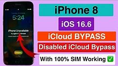 iPhone 8 iCloud Bypass Unlock With SIM Working-iOS 16.6 /Disabled/Passcode/Bypass Done By Unlocktool