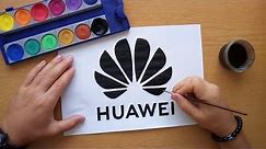 How to draw the Huawei logo 2018