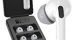 Foam Masters Memory Foam Ear Tips for AirPods Pro 1st & 2nd Gen | 3 Pairs | New Version 4.0 - Black Magic | Comfortable | Secure | Better Noise Cancellation | Replacement Buds (Assorted S/M/L, Gray)