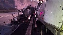 Semi truck driver suffers burns after crash on I-70
