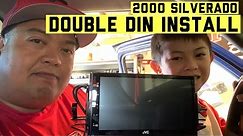 Double Din install on 99-02 Silverado Sierra. Amp install, powered subwoofer