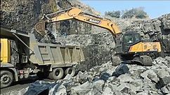 Sany Excavator video|Sany 225 Loading Bharatbenz Truck|Sany machine And Bharatbenz tipper