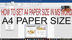 How To Set A4 Paper Size in MS Word | Microsoft Word Tutorial