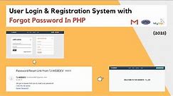 User Login and Registration with Forgot Password in PHP | (Reset password with email in PHP)