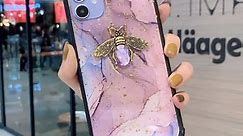 KERZZIL Glitter 3D Diamond Bee iPhone 11 Marble case