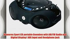Memorex Sport CD portable Boombox with AM/FM Radio and Digital Display/ AUX input and Headphone