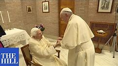 WATCH: Pope Francis and elevated cardinals visit Pope Benedict XVI