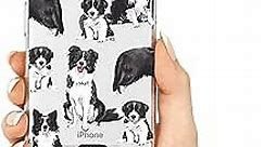 Border Collie Dog Phone Case Compatible with iPhone X/XS,Soft TPU Silicone Slim Transparent Protective Case for iPhone X/XS,Gift for Women Girls
