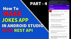 Create Joke App in Android Studio With Free Rest API | Part - 4 | Loading Fragments