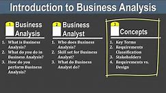 Intro to Business Analysis