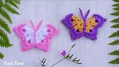 Crochet Butterfly I Crochet Butterfly Applique I Step by Step Tutorial