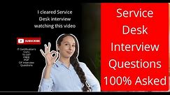 Service Desk Interview Questions and Answers - 100% asked in interview #servicedesk #support
