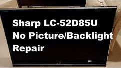Sharp LC-52D85U LCD TV Repair - No Backlight Diagnosis and Repair