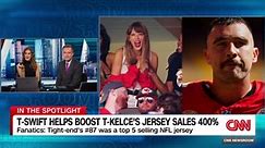 Taylor Swift's attendance at Chiefs game brings a spike in Travis Kelce jersey sales