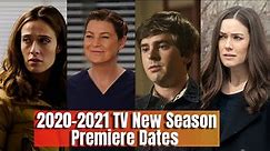2020-2021 TV Premiere Dates Schedule