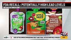 Applesauce recall after high levels of lead found