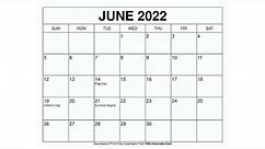 Printable June 2022 Calendar Templates with Holidays - Wiki Calendar
