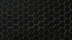 Digital honeycomb mesh waving smoothly. Dark futuristic hexagon pattern. Animation video background.