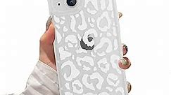 ZIYE for iPhone 14 Case White Leopard Pattern Clear Phone Case with Camera tection,Silicone TPU Phone tective Cover Cheetah Design Cases Compatible with iPhone 14 6.1 Inch