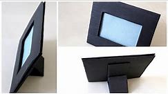 How to make photo frame stand/DIY Photo frame with stand using Cardboard/photo frame making at home